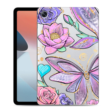 Силиконовый чехол на OPPO Pad Air с принтом Бабочки и цветы Силиконовый чехол на OPPO Pad Air с принтом Бабочки и цветы