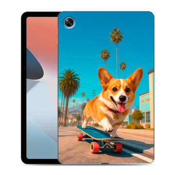 Силиконовый чехол на OPPO Pad Air с принтом Корги на скейте Силиконовый чехол на OPPO Pad Air с принтом Корги на скейте