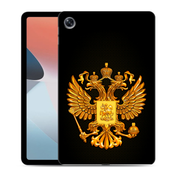 Силиконовый чехол на OPPO Pad Air с принтом Герб России желтый