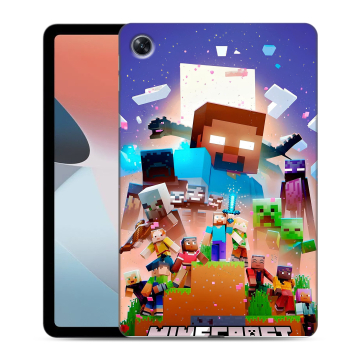 Силиконовый чехол на OPPO Pad Air с принтом Майнкрафт Minecraft