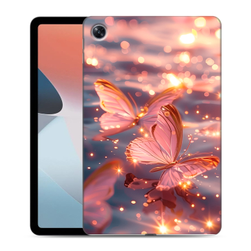 Силиконовый чехол на OPPO Pad Air с принтом бабочки розовые