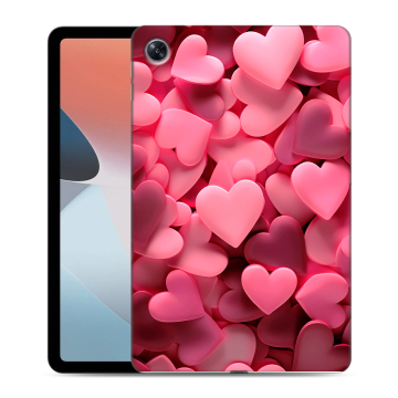Силиконовый чехол на OPPO Pad Air с принтом розовые сердечки Силиконовый чехол на OPPO Pad Air с принтом розовые сердечки