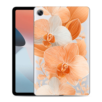 Силиконовый чехол на OPPO Pad Air с принтом Бежевые цветы