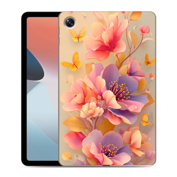 Силиконовый чехол на OPPO Pad Air с принтом Цветы и бабочки