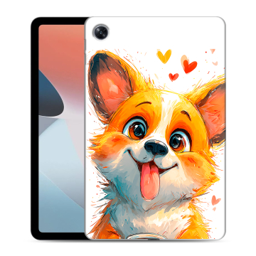 Силиконовый чехол на OPPO Pad Air с принтом корги Силиконовый чехол на OPPO Pad Air с принтом корги