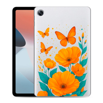 Силиконовый чехол на OPPO Pad Air с принтом цветы бабочки