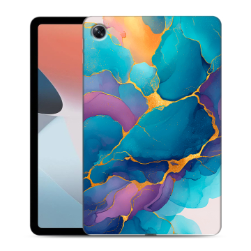 Силиконовый чехол на OPPO Pad Air с принтом Мрамор блестки