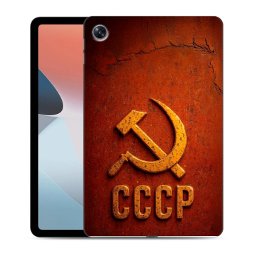 Силиконовый чехол на OPPO Pad Air с принтом Флаг Герб СССР Силиконовый чехол на OPPO Pad Air с принтом Флаг Герб СССР