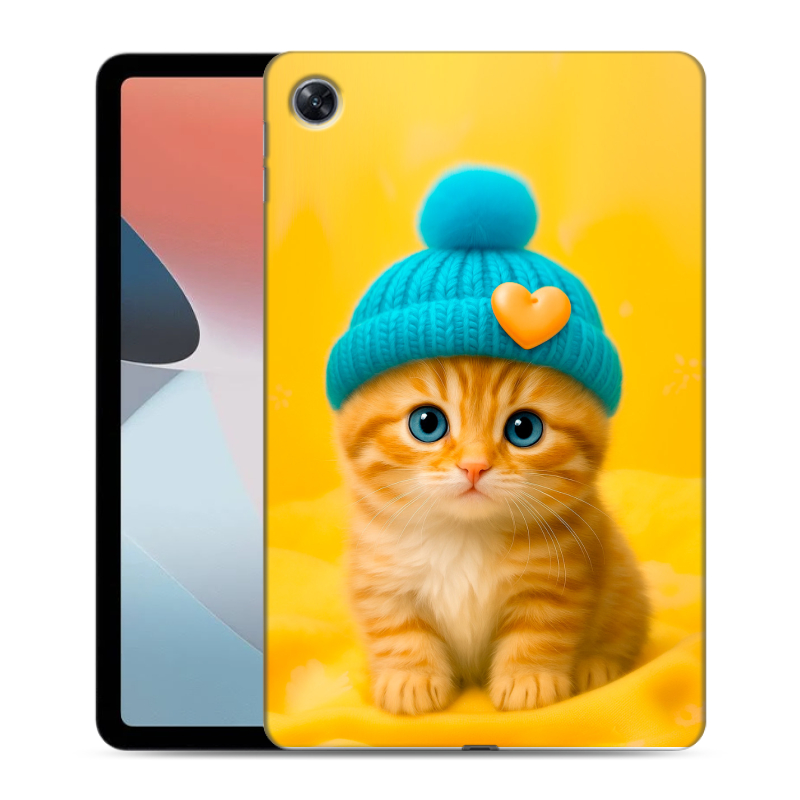 Силиконовый чехол на OPPO Pad Air с принтом Котенок в шапке Силиконовый чехол на OPPO Pad Air с принтом Котенок в шапке