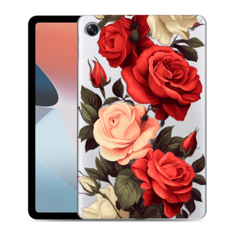 Силиконовый противоударный чехол на OPPO Pad Air с принтом Розы Силиконовый противоударный чехол на OPPO Pad Air с принтом Розы