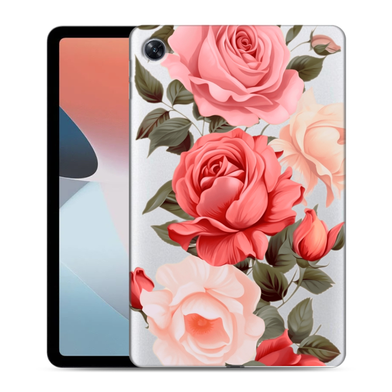 Силиконовый чехол на OPPO Pad Air с принтом Розы Силиконовый чехол на OPPO Pad Air с принтом Розы