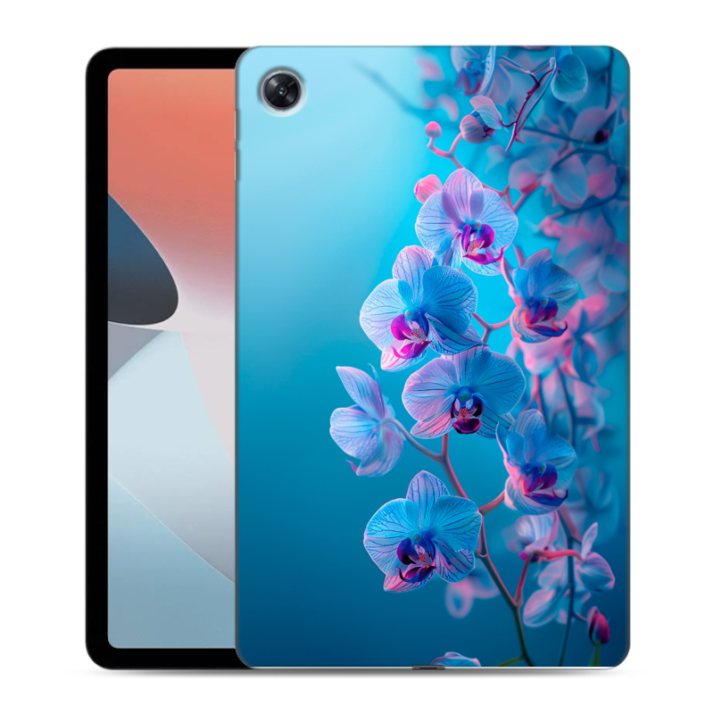 Силиконовый противоударный чехол на OPPO Pad Air с принтом голубые орхидеи Силиконовый противоударный чехол на OPPO Pad Air с принтом голубые орхидеи