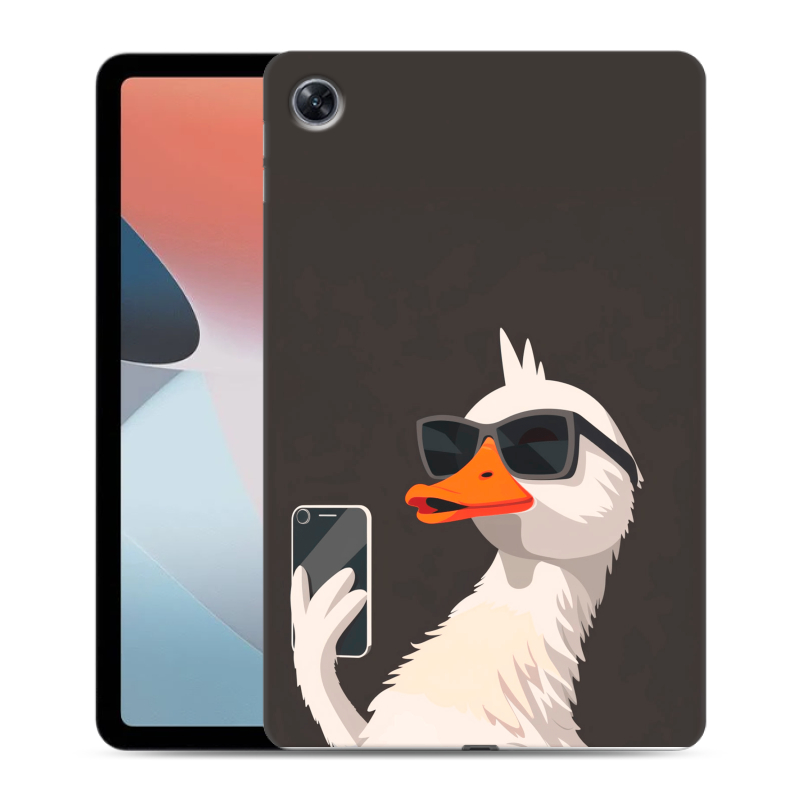 Силиконовый чехол на OPPO Pad Air с принтом утка в очках Силиконовый чехол на OPPO Pad Air с принтом утка в очках