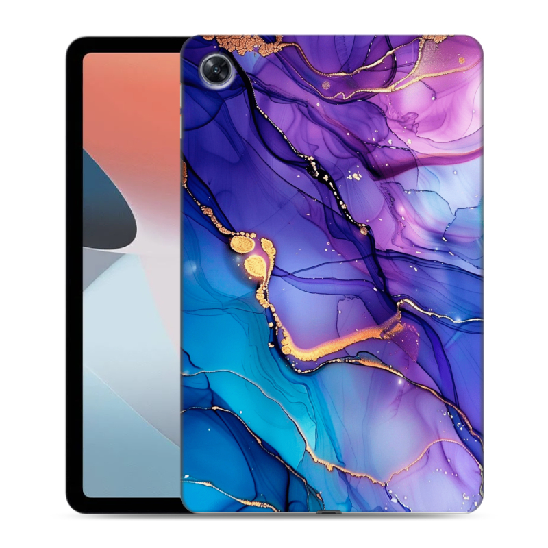 Силиконовый чехол на OPPO Pad Air с принтом синий мрамор Силиконовый чехол на OPPO Pad Air с принтом синий мрамор