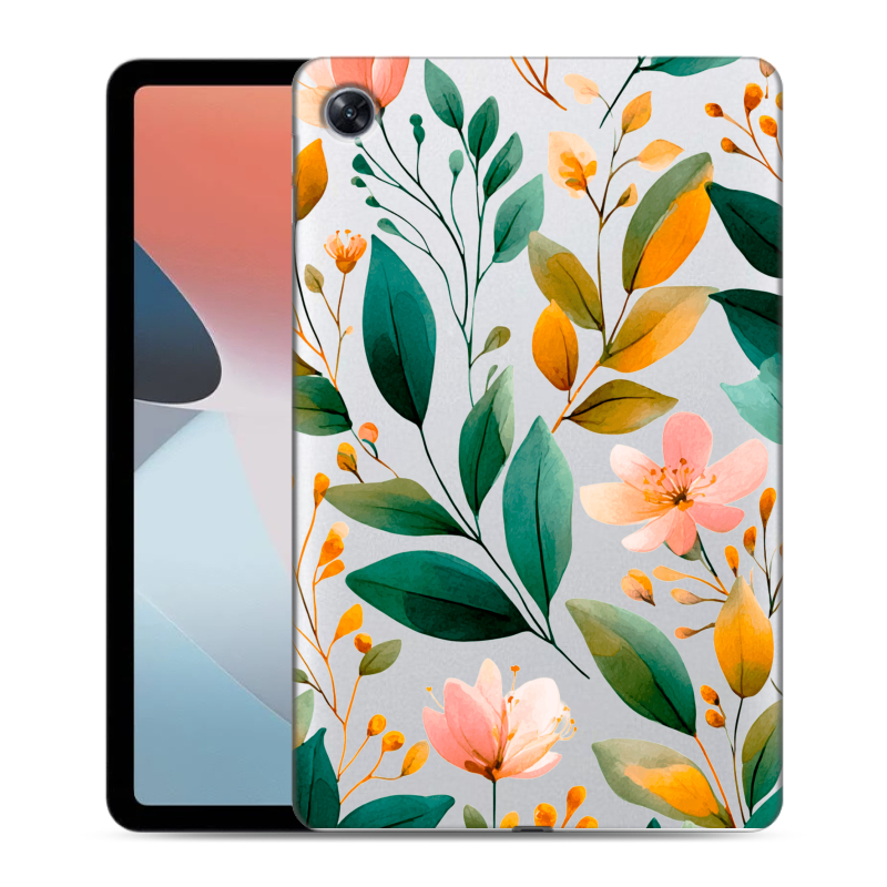 Силиконовый чехол на OPPO Pad Air с принтом Цветы паттерн Силиконовый чехол на OPPO Pad Air с принтом Цветы паттерн