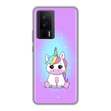Силиконовый чехол на XIaomi Poco F5 Pro с принтом Единорог Силиконовый чехол на XIaomi Poco F5 Pro с принтом Единорог