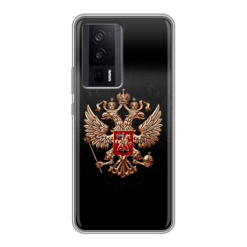 Силиконовый чехол на XIaomi Poco F5 Pro с принтом Герб России Силиконовый чехол на XIaomi Poco F5 Pro с принтом Герб России