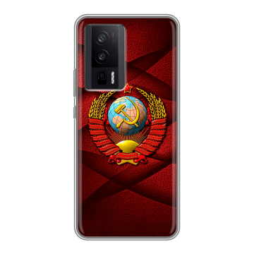 Силиконовый чехол на XIaomi Poco F5 Pro с принтом Герб СССР Силиконовый чехол на XIaomi Poco F5 Pro с принтом Герб СССР