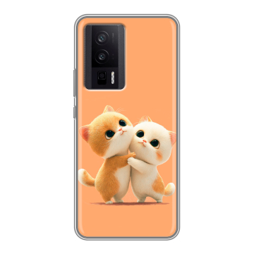 Силиконовый чехол на XIaomi Poco F5 Pro с принтом Милые котики Силиконовый чехол на XIaomi Poco F5 Pro с принтом Милые котики