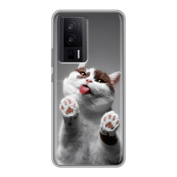 Силиконовый чехол на XIaomi Poco F5 Pro с принтом Коты Силиконовый чехол на XIaomi Poco F5 Pro с принтом Коты