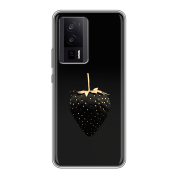 Силиконовый чехол на XIaomi Poco F5 Pro с принтом Черная клубника Силиконовый чехол на XIaomi Poco F5 Pro с принтом Черная клубника