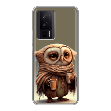 Силиконовый чехол на XIaomi Poco F5 Pro с принтом Сова Силиконовый чехол на XIaomi Poco F5 Pro с принтом Сова