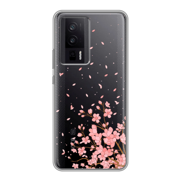 Силиконовый чехол на XIaomi Poco F5 Pro с принтом Ветка сакуры