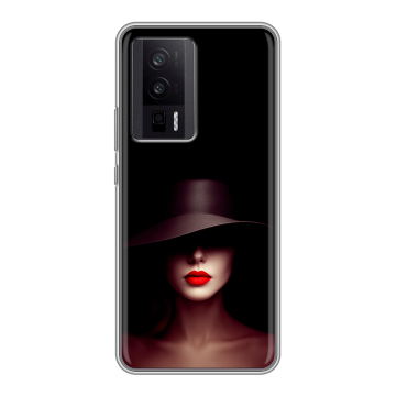 Силиконовый чехол на XIaomi Poco F5 Pro с принтом Девушка в шляпе