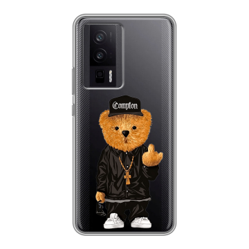 Силиконовый чехол на XIaomi Poco F5 Pro с принтом Мишка