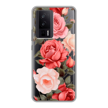 Силиконовый чехол на XIaomi Poco F5 Pro с принтом Розы