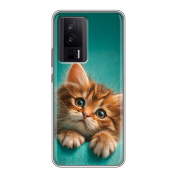 Силиконовый чехол на XIaomi Poco F5 Pro с принтом котенок