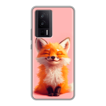 Силиконовый чехол на XIaomi Poco F5 Pro с принтом милая лиса