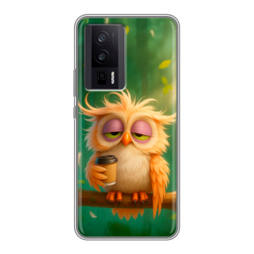 Силиконовый чехол на XIaomi Poco F5 Pro с принтом сова Силиконовый чехол на XIaomi Poco F5 Pro с принтом сова