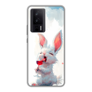 Силиконовый чехол на XIaomi Poco F5 Pro с принтом кролик зайчик