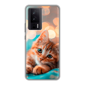 Силиконовый чехол на XIaomi Poco F5 Pro с принтом котик