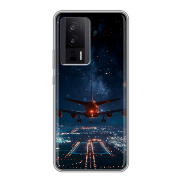 Силиконовый чехол на XIaomi Poco F5 Pro с принтом самолет