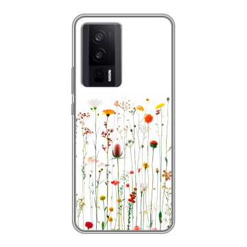 Силиконовый чехол на XIaomi Poco F5 Pro с принтом цветы