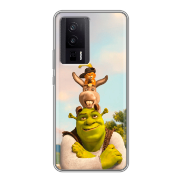 Силиконовый чехол на XIaomi Poco F5 Pro с принтом Шрек Shrek Силиконовый чехол на XIaomi Poco F5 Pro с принтом Шрек Shrek
