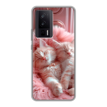 Силиконовый чехол на XIaomi Poco F5 Pro с принтом котята котики