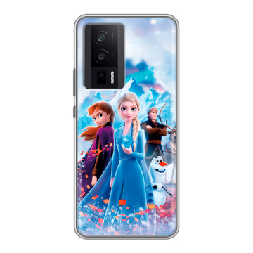 Силиконовый чехол на XIaomi Poco F5 Pro с принтом Холодное сердце Frozen