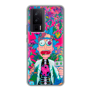 Силиконовый чехол на XIaomi Poco F5 Pro с принтом Рик и Морти Rick Morty