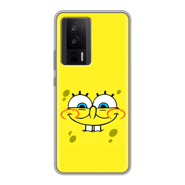 Силиконовый чехол на XIaomi Poco F5 Pro с принтом спанчбоб спанч боб