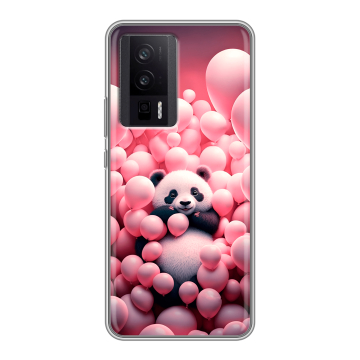 Силиконовый чехол на XIaomi Poco F5 Pro с принтом Панда Силиконовый чехол на XIaomi Poco F5 Pro с принтом Панда