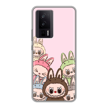 Силиконовый чехол на XIaomi Poco F5 Pro с принтом Лабубу Силиконовый чехол на XIaomi Poco F5 Pro с принтом Лабубу