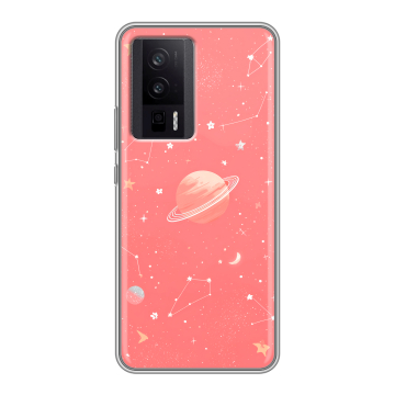 Силиконовый чехол на XIaomi Poco F5 Pro с принтом Розовый космос Силиконовый чехол на XIaomi Poco F5 Pro с принтом Розовый космос