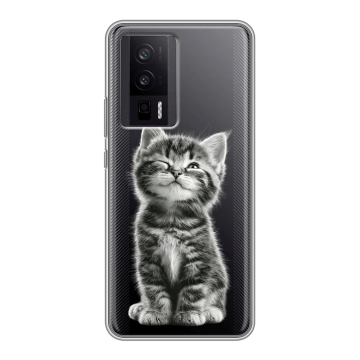 Силиконовый чехол на XIaomi Poco F5 Pro с принтом Котенок