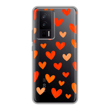 Силиконовый чехол на XIaomi Poco F5 Pro с принтом Сердечки Силиконовый чехол на XIaomi Poco F5 Pro с принтом Сердечки
