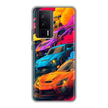 Силиконовый чехол на XIaomi Poco F5 Pro с принтом Тачки Силиконовый чехол на XIaomi Poco F5 Pro с принтом Тачки
