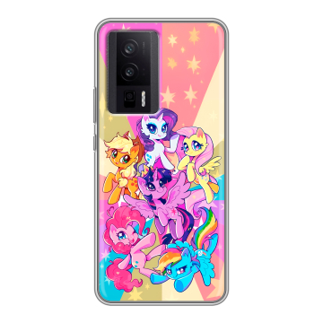 Силиконовый чехол на XIaomi Poco F5 Pro с принтом My little pony Дружба чудо