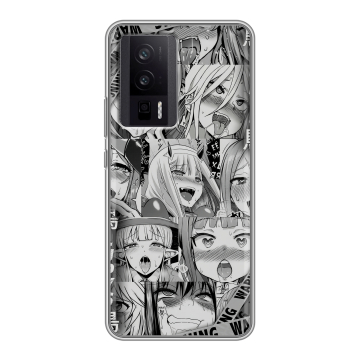 Силиконовый чехол на XIaomi Poco F5 Pro с принтом Ahegao Ахегао Аниме Силиконовый чехол на XIaomi Poco F5 Pro с принтом Ahegao Ахегао Аниме